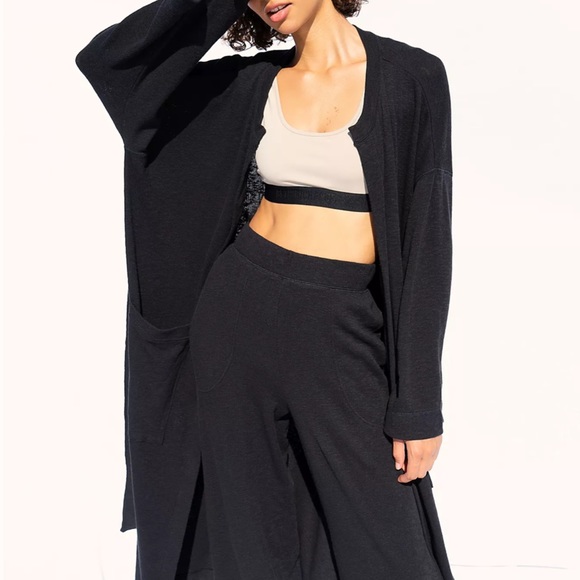 Free people knit navy pants sz large elastic waist - Picture 2 of 5